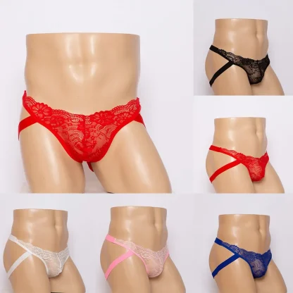 Sheer Lace Erotic Jockstrap - Image 6
